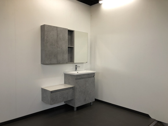 Зеркальный шкаф Comforty Осло 70 00-00006164 Бетон светлый Зеркальный шкаф Comforty Осло 70 00-00006164 Бетон светлый