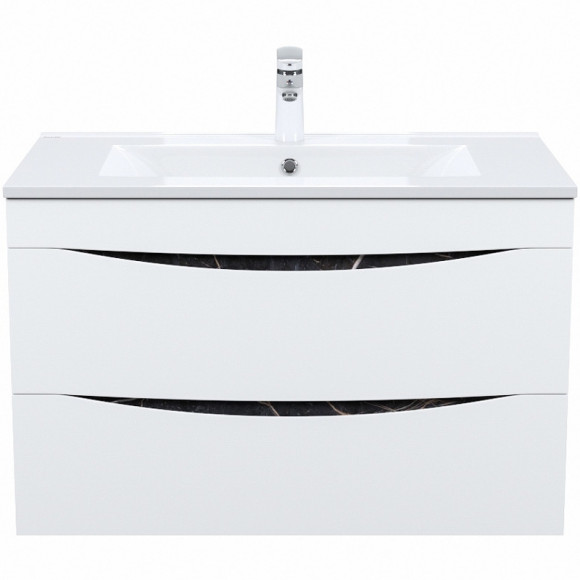 Тумба с раковиной Iddis Cloud 80 CLO80B0i95K подвесная Белая матовая Черный мрамор Тумба с раковиной Iddis Cloud 80 CLO80B0i95K подвесная Белая матовая Черный мрамор