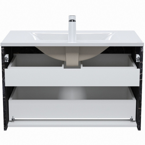 Тумба с раковиной Iddis Cloud 80 CLO80B0i95K подвесная Белая матовая Черный мрамор Тумба с раковиной Iddis Cloud 80 CLO80B0i95K подвесная Белая матовая Черный мрамор