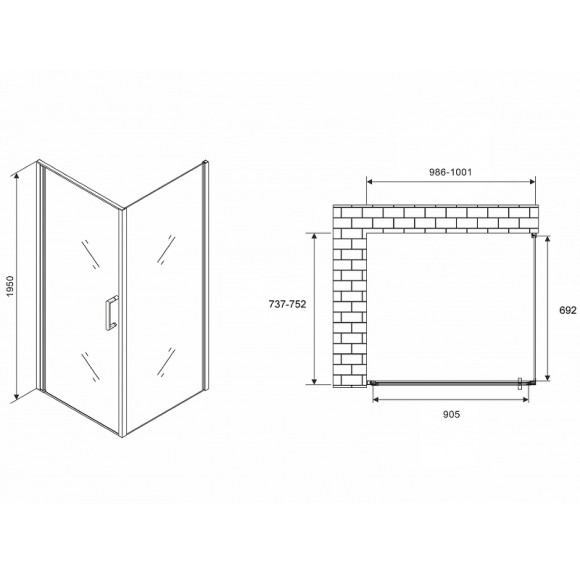Душевой уголок Abber Sonnenstrand 100x75 AG04100-S75 профиль Хром стекло прозрачное Душевой уголок Abber Sonnenstrand 100x75 AG04100-S75 профиль Хром стекло прозрачное