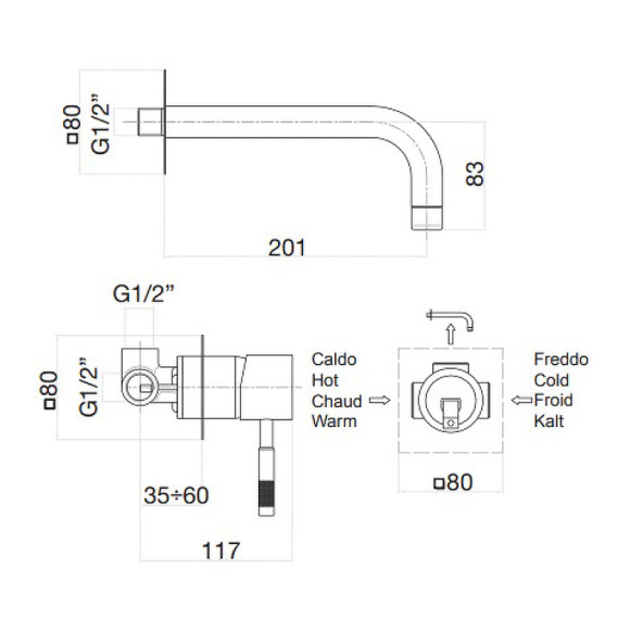 Смеситель для раковины Webert Rimini RI830606794 Золото матовое Смеситель для раковины Webert Rimini RI830606794 Золото матовое