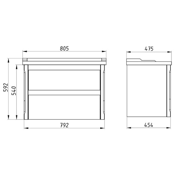Тумба под раковину ASB-Woodline Лорена 80 12201 подвесная Серая