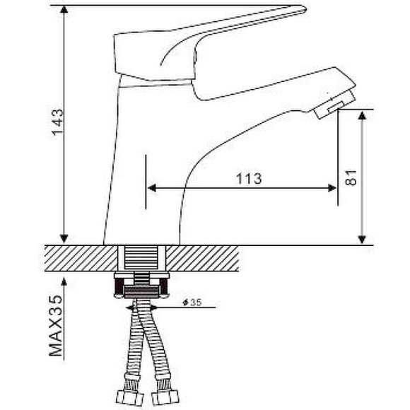 Смеситель для раковины Gappo G36 G1036 Хром