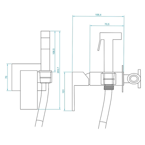 Гигиенический душ со смесителем RGW Shower Panels SP-207 511408207-01 Хром