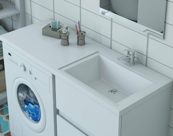 Раковина Эстет Даллас 110 R ФР-00001668 с местом под стиральную машину Белая