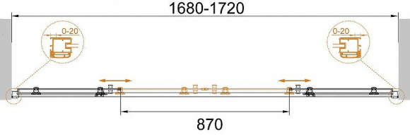 Душевая дверь Cezares Anima 170 ANIMA-W-BF-2-170-P-Cr профиль Хром стекло рифленое Душевая дверь Cezares Anima 170 ANIMA-W-BF-2-170-P-Cr профиль Хром стекло рифленое