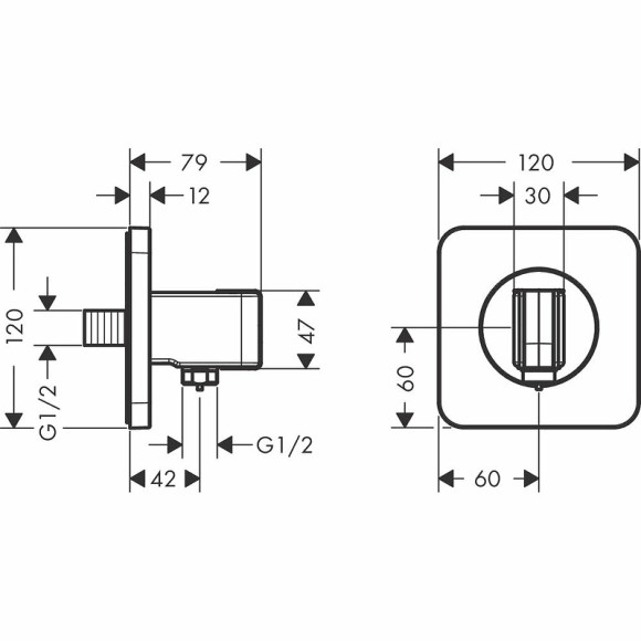 Шланговое подключение Axor Citterio E 36724000 Хром Шланговое подключение Axor Citterio E 36724000 Хром