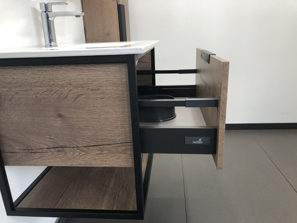 Тумба с раковиной Comforty Бонн 75 00-00006487 подвесная Дуб темный