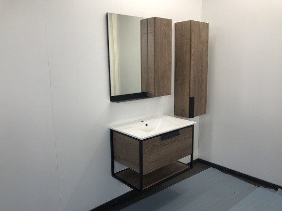 Тумба с раковиной Comforty Бонн 75 00-00006487 подвесная Дуб темный