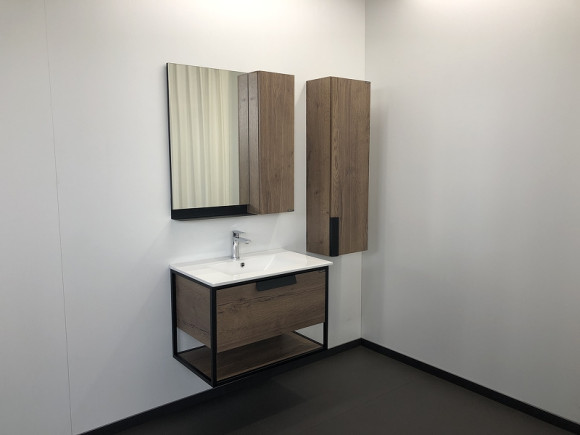 Тумба с раковиной Comforty Бонн 75 00-00006487 подвесная Дуб темный