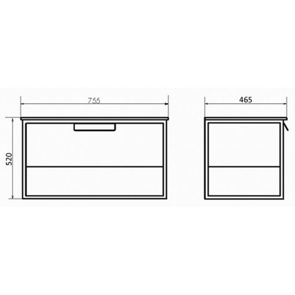 Тумба с раковиной Comforty Бонн 75 00-00006487 подвесная Дуб темный