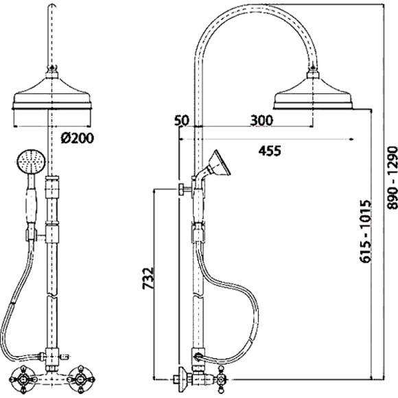 Душевая система Cezares Golf-CD-01-Bi Хром
