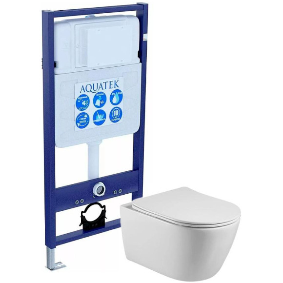 Комплект унитаза с инсталляцией Aquatek Set Aquatek Бетта с сиденьем Микролифт Комплект унитаза с инсталляцией Aquatek Set Aquatek Бетта с сиденьем Микролифт
