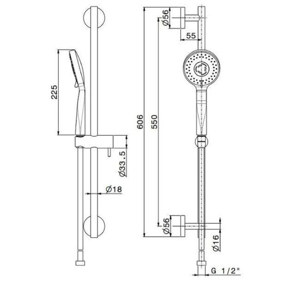 Душевой гарнитур Kerama Marazzi Ole 69457KM.21.018 Хром Душевой гарнитур Kerama Marazzi Ole 69457KM.21.018 Хром