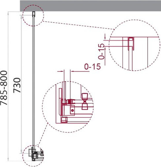 Душевая стенка BelBagno Acqua 80 ACQUA-80-FIX-C-Cr профиль Хром стекло прозрачное
