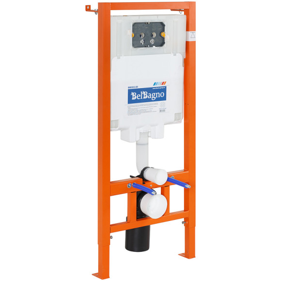 Комплект унитаза с инсталляцией BelBagno Uno BB3105CHR/SC/BB002-80/BB014-SR-BIANCO с сиденьем Микролифт и Белой клавишей смыва Комплект унитаза с инсталляцией BelBagno Uno BB3105CHR/SC/BB002-80/BB014-SR-BIANCO с сиденьем Микролифт и Белой клавишей смыва