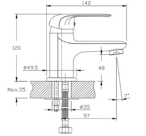 Смеситель для раковины Orange Iris M41-021cr Хром Смеситель для раковины Orange Iris M41-021cr Хром