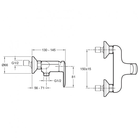 Смеситель для душа Jacob Delafon Kumin E99463-CP Хром