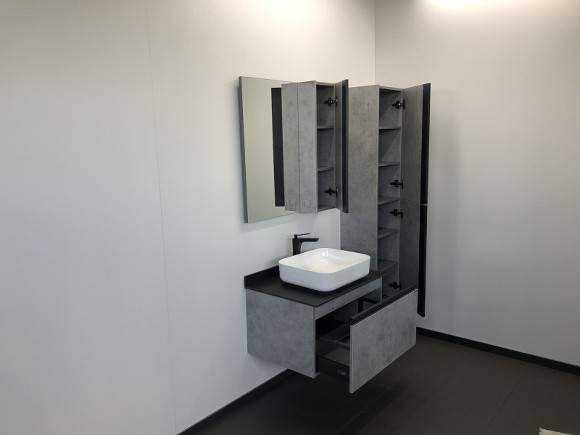 Тумба с раковиной Comforty Эдинбург 75 00004149066 подвесная Бетон светлый Тумба с раковиной Comforty Эдинбург 75 00004149066 подвесная Бетон светлый