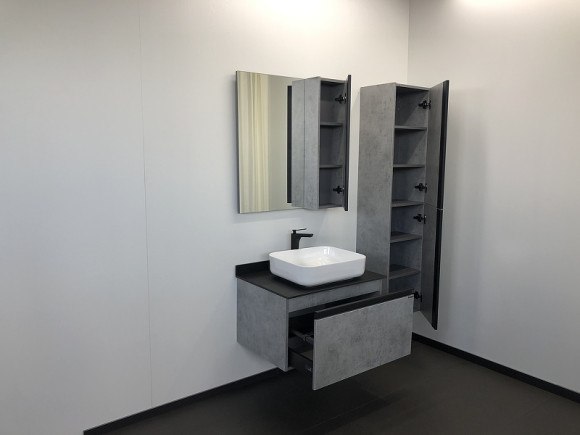 Тумба с раковиной Comforty Эдинбург 75 00004149066 подвесная Бетон светлый Тумба с раковиной Comforty Эдинбург 75 00004149066 подвесная Бетон светлый