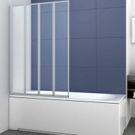 Шторка на ванну Vincea VSB-31100CL 100x140 профиль Хром стекло прозрачное