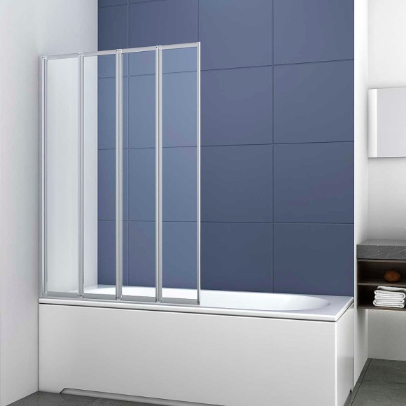 Шторка на ванну Vincea VSB-31100CL 100x140 профиль Хром стекло прозрачное