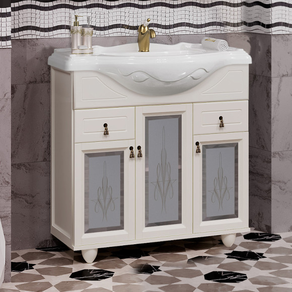 Тумба под раковину Opadiris Тибет 85 00-00002848 со стеклом Слоновая кость Тумба под раковину Opadiris Тибет 85 00-00002848 со стеклом Слоновая кость