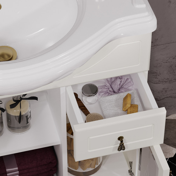 Тумба под раковину Opadiris Тибет 85 00-00002848 со стеклом Слоновая кость Тумба под раковину Opadiris Тибет 85 00-00002848 со стеклом Слоновая кость