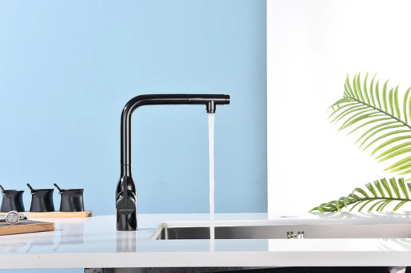 Смеситель для кухни Paulmark Viper Vi213105-GB Черный глянцевый