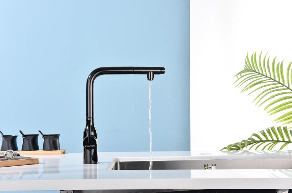 Смеситель для кухни Paulmark Viper Vi213105-GB Черный глянцевый