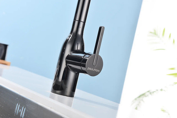 Смеситель для кухни Paulmark Viper Vi213105-GB Черный глянцевый