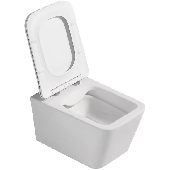 Унитаз Abber Rechteck AC1201MW подвесной Белый матовый с сиденьем Микролифт Унитаз Abber Rechteck AC1201MW подвесной Белый матовый с сиденьем Микролифт