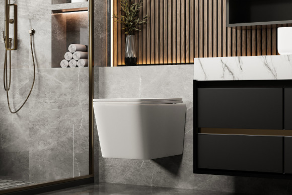 Унитаз Abber Rechteck AC1201MW подвесной Белый матовый с сиденьем Микролифт Унитаз Abber Rechteck AC1201MW подвесной Белый матовый с сиденьем Микролифт