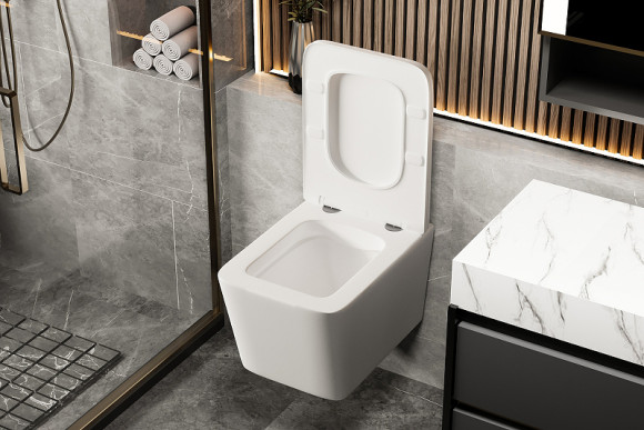 Унитаз Abber Rechteck AC1201MW подвесной Белый матовый с сиденьем Микролифт Унитаз Abber Rechteck AC1201MW подвесной Белый матовый с сиденьем Микролифт