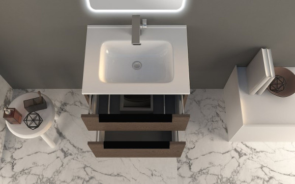 Тумба под раковину Cezares Urban 60 55155 подвесная Frassino scuro без ножки и боковой полки Тумба под раковину Cezares Urban 60 55155 подвесная Frassino scuro без ножки и боковой полки