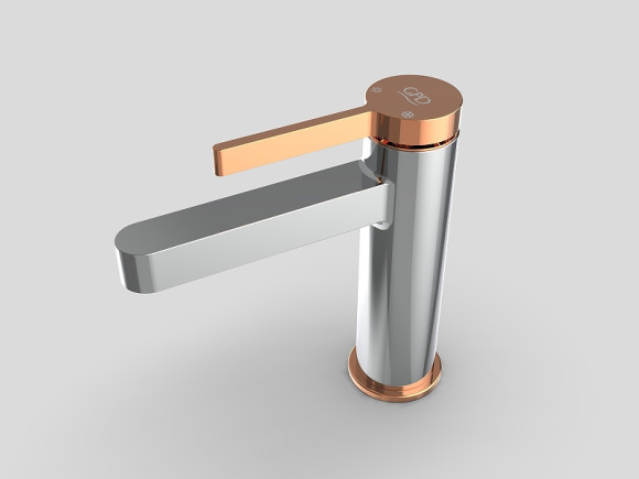 Смеситель для раковины GPD Gildo MLB165-K-R Хром Розовое золото