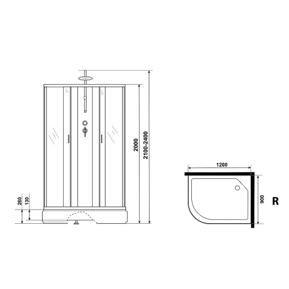Душевая кабина Niagara Classic 120х90 R NG-33294-14RBKT без гидромассажа Душевая кабина Niagara Classic 120х90 R NG-33294-14RBKT без гидромассажа