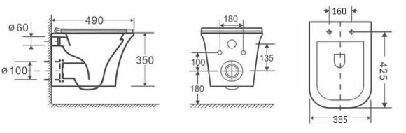 Унитаз Grossman Classic GR-4463S подвесной Белый глянец с сиденьем Микролифт Унитаз Grossman Classic GR-4463S подвесной Белый глянец с сиденьем Микролифт