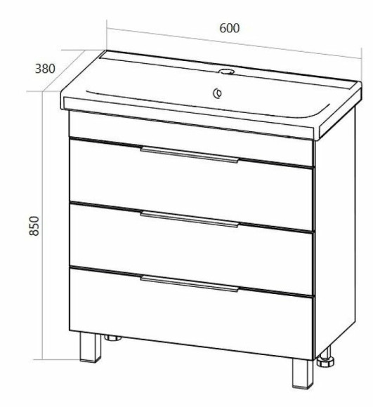 Тумба под раковину 1MarKa Gaula 60Н У92515 White