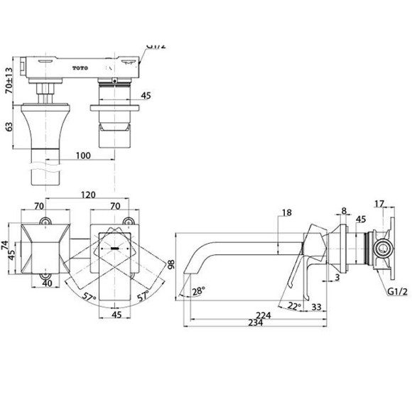Смеситель для раковины Toto GC TLG08308R Хром Смеситель для раковины Toto GC TLG08308R Хром