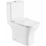 Унитаз компакт Azario Fretta Square AZ-1215+AZ-1216-G с бачком и сиденьем Микролифт