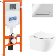 Комплект унитаза с инсталляцией BelBagno Prospero BB507B/BB2020SC/BB002-80/BB005-PR-CHROME с сиденьем Микролифт и клавишей смыва Хром глянцевый Комплект унитаза с инсталляцией BelBagno Prospero BB507B/BB2020SC/BB002-80/BB005-PR-CHROME с сиденьем Микролифт и клавишей смыва Хром глянцевый