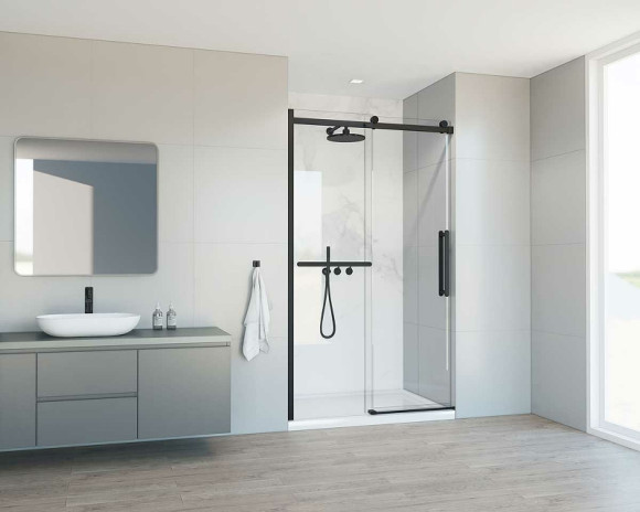 Душевая дверь Vincea Como Soft 130 VDS-1CS130CLB профиль Черный стекло прозрачное