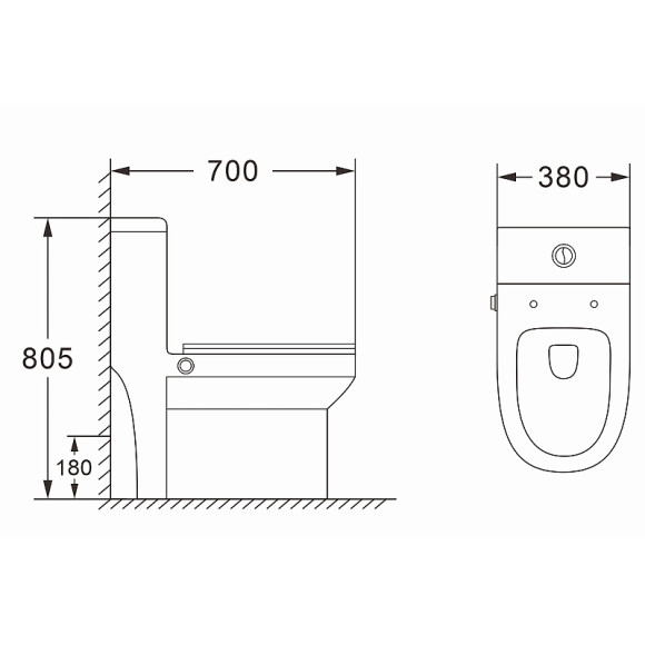 Унитаз биде Azario Brusco AZ-1085B с бачком и сиденьем Микролифт
