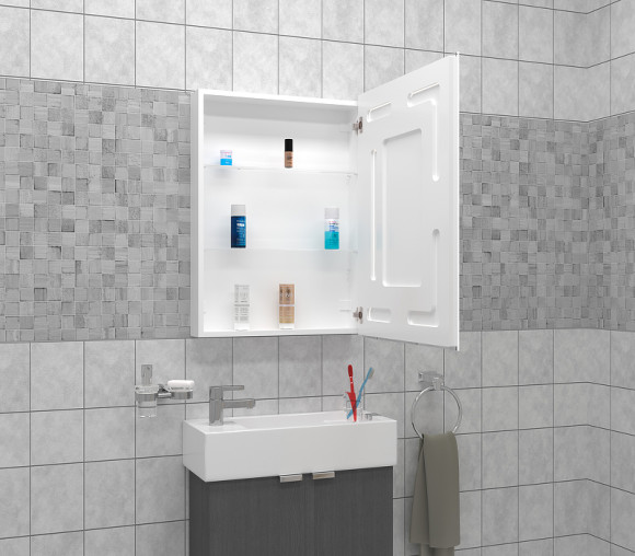 Зеркальный шкаф Континент Reflex LED 60 МВК025 с подсветкой Белый Зеркальный шкаф Континент Reflex LED 60 МВК025 с подсветкой Белый