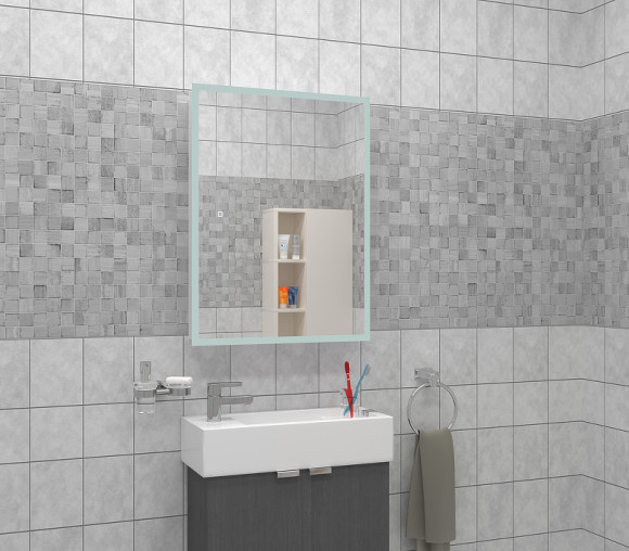 Зеркальный шкаф Континент Reflex LED 60 МВК025 с подсветкой Белый Зеркальный шкаф Континент Reflex LED 60 МВК025 с подсветкой Белый