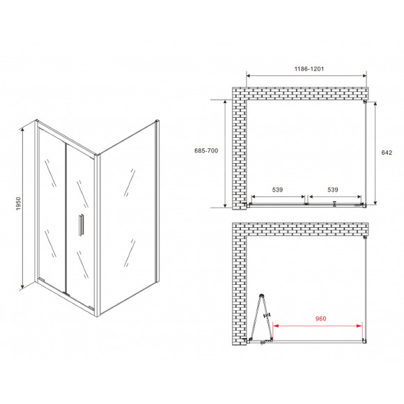 Душевой уголок Abber Sonnenstrand 120x70 AG07120B-S70B профиль Черный стекло прозрачное Душевой уголок Abber Sonnenstrand 120x70 AG07120B-S70B профиль Черный стекло прозрачное