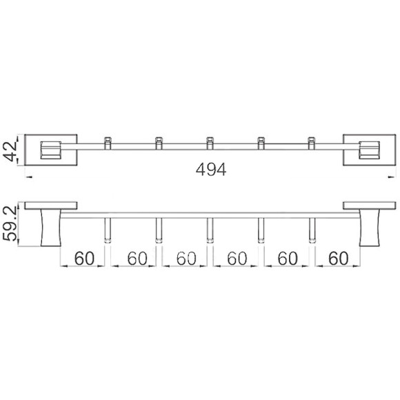 Вешалка для полотенец Gappo G0716-56 Черная матовая