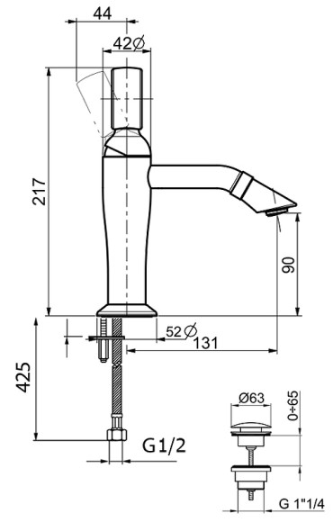 Смеситель для раковины Webert Opera OA830102065 Бронза
