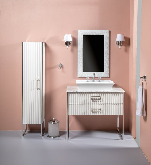 Тумба под раковину Boheme Armadi Art Monaco 100 867-100-WCR Белый глянец Хром